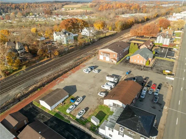 an aerial view of a city