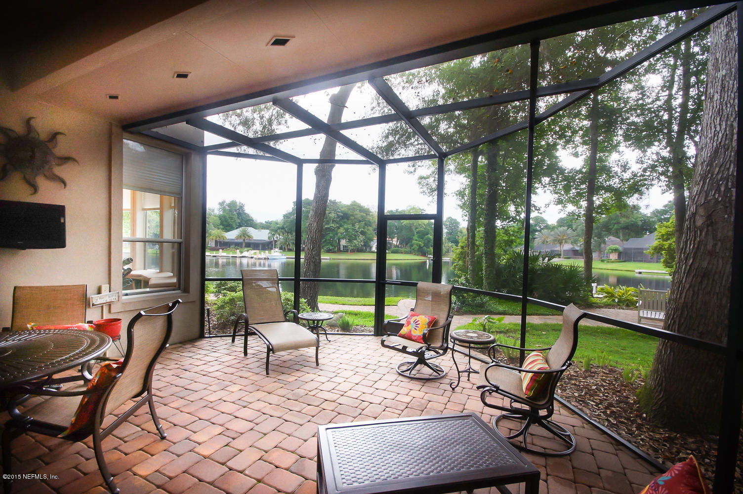 829 Queens Harbor Boulevard Jacksonville, FL 32225 - Photo 29 of 42 a living room with patio furniture and a floor to ceiling window
