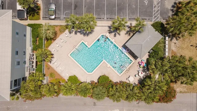 an aerial view of a house
