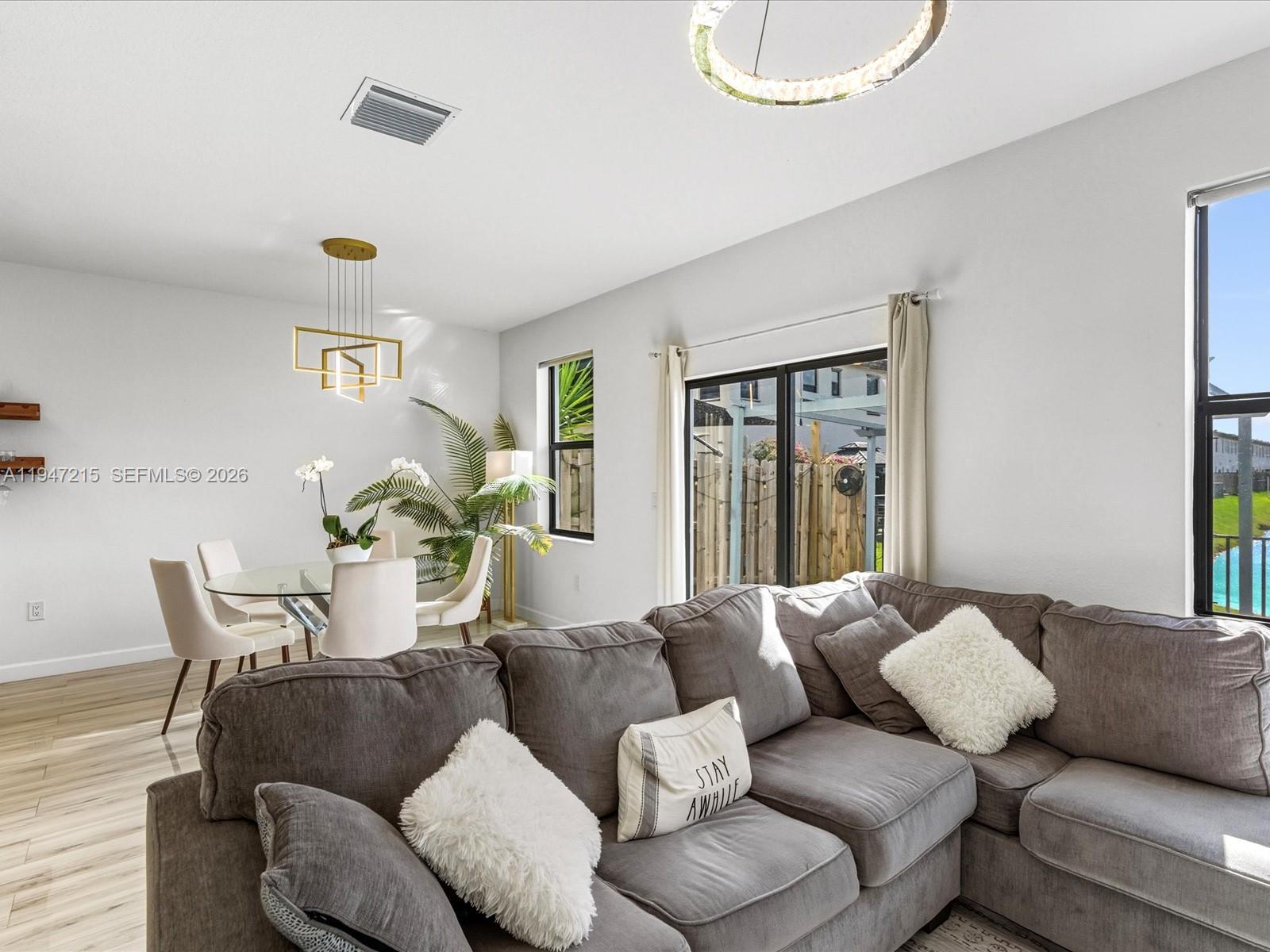 544 Northeast 206th Lane Miami, FL 33179 - Photo 13 of 48 a living room with furniture and a large window
