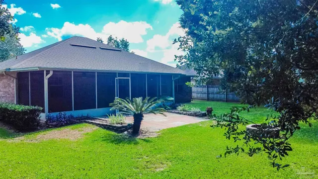 a house view with a garden space