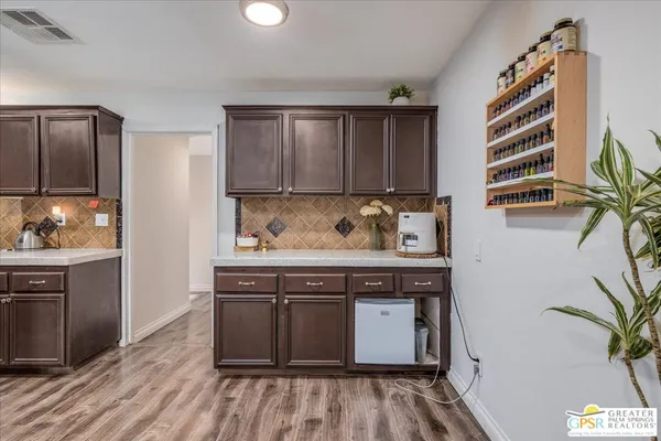 a view of a kitchen from a windows
