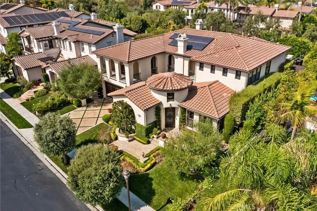 an aerial view of a house