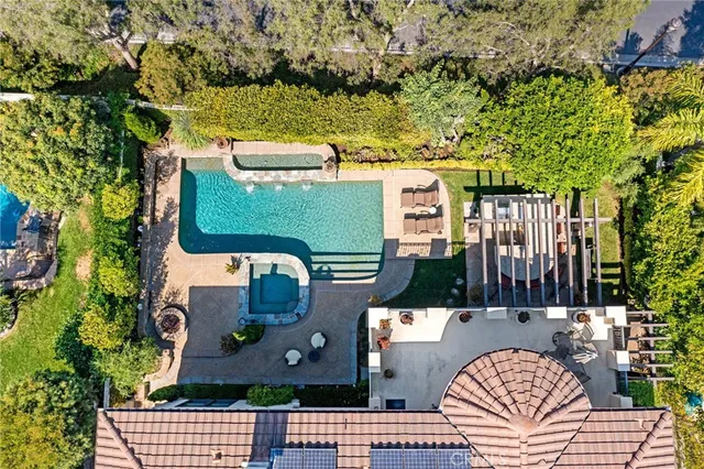 an aerial view of a house