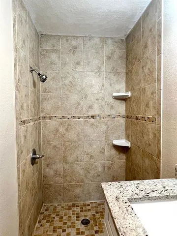 a bathroom with a shower