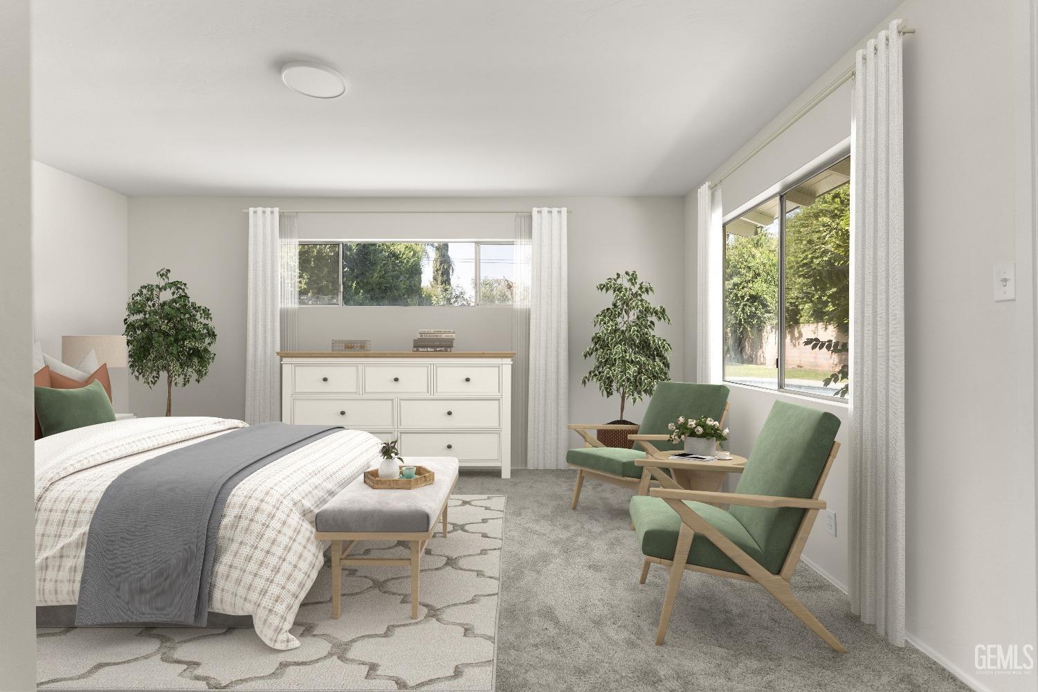 Undisclosed Address Bakersfield, CA 93309 - Photo 17 of 23 a bedroom with a bed and a chair