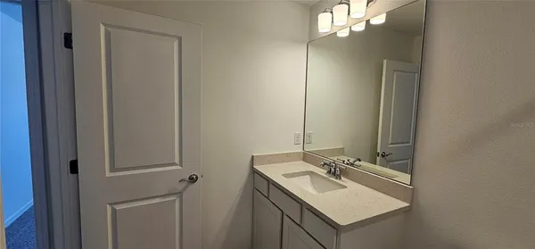 an empty room with closet