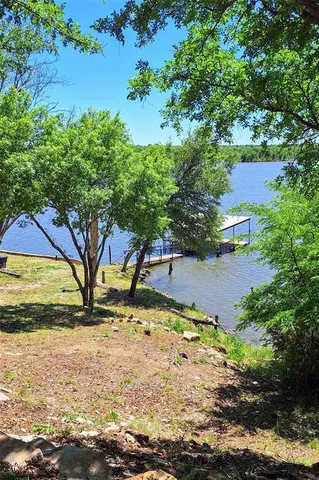 a view of yard with tree in the background