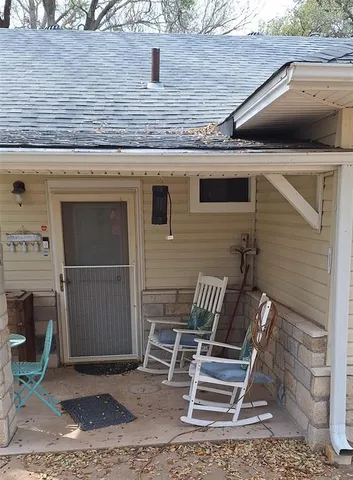 a view of outdoor space with seating area