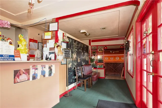 a living room with furniture