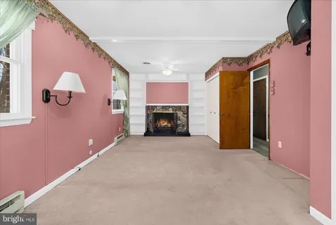 a view of yard covered with snow in outdoor space