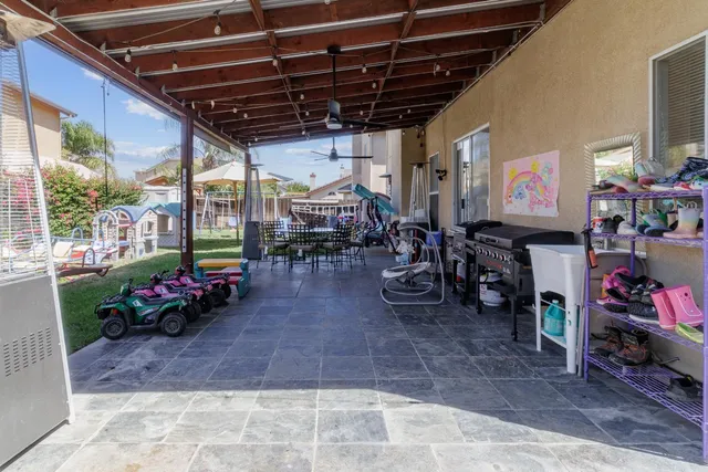 a view of a garage with lots of stuff