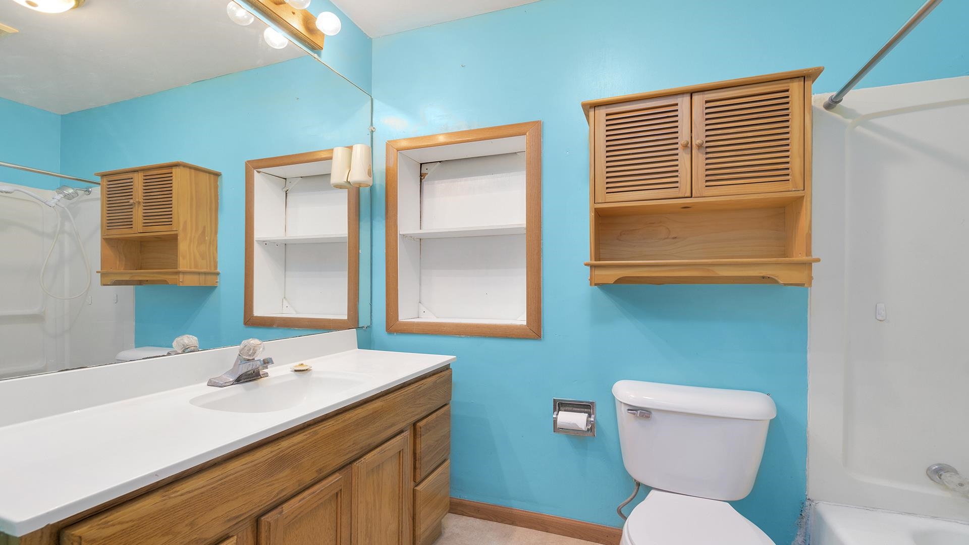 345 Irene Avenue Rochelle, IL 61068 - Photo 5 of 27 a bathroom with a sink a toilet and mirror