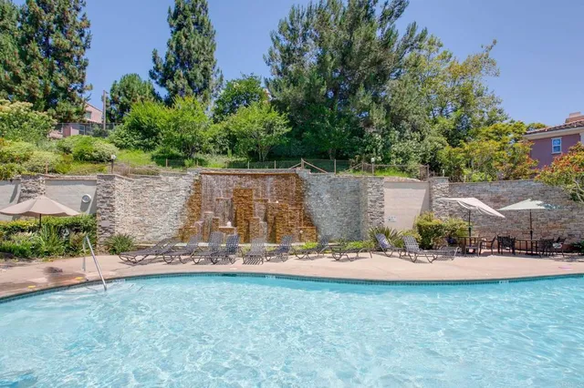 an outdoor view with patio