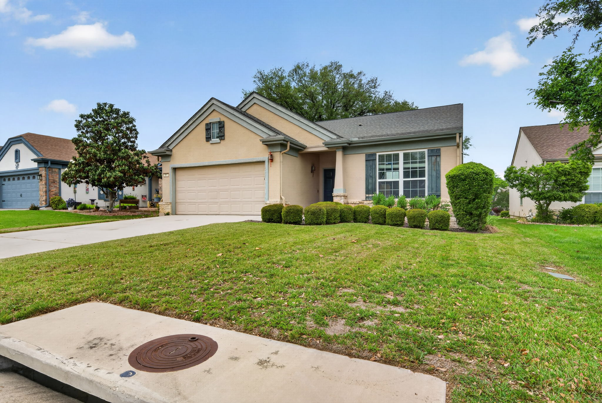 311 Deer Meadow Circle Georgetown, TX 78633 - Photo 3 of 19 a front view of a house with garden