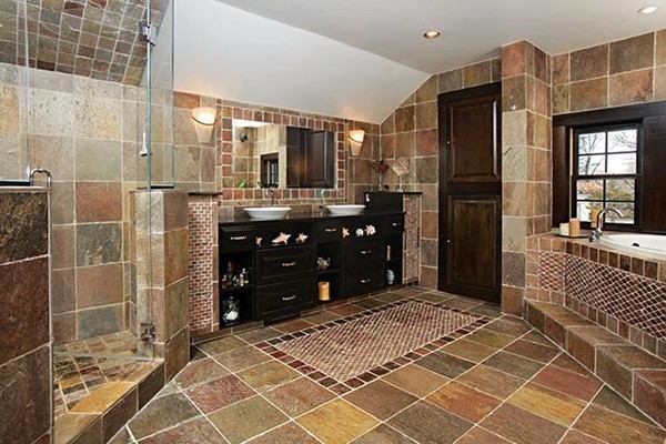 133 Collins Road Newton, MA 02468 - Photo 8 of 15 a bathroom with a glass door shower and a sink