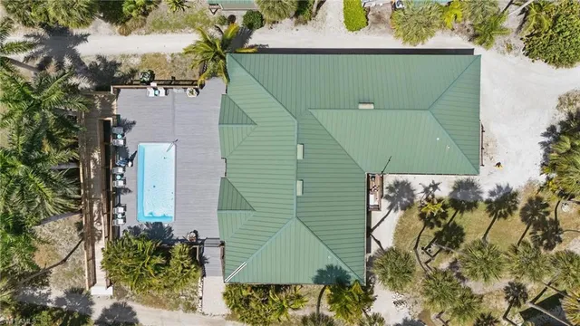 an aerial view of a house