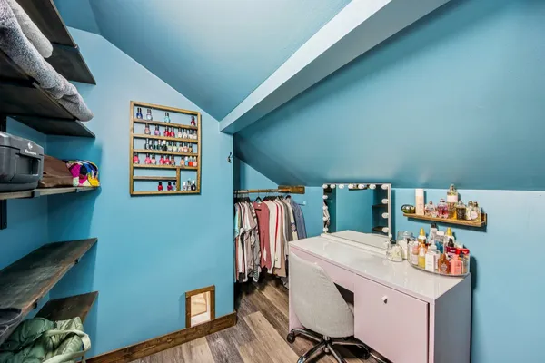 a room with storage and utility
