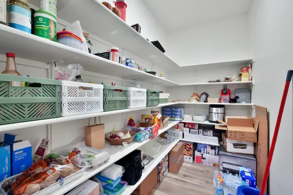 a storage room with storage and utility