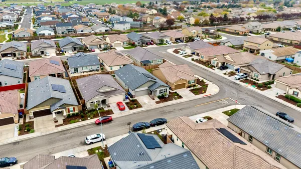 an aerial view of a city