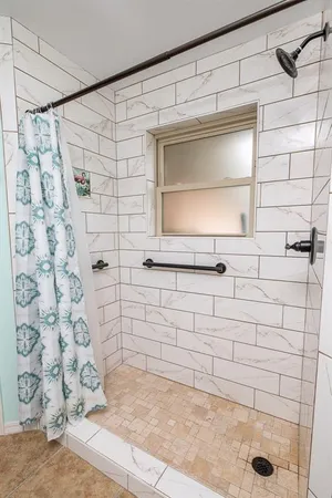 a bathroom with a shower