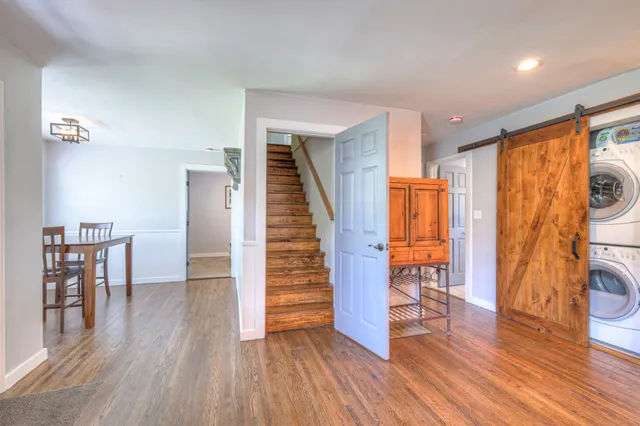 a view of livingroom with furniture and wooden floor
