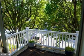 a view of deck with a trees