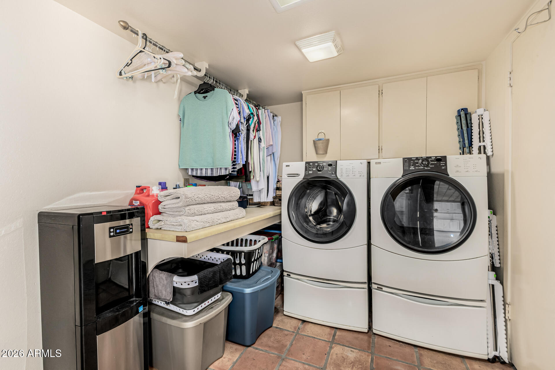 1003 East Watson Drive Tempe, AZ 85283 - Photo 30 of 39 a utility room with dryer washer and a view of living room
