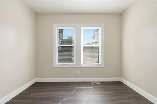 a view of a black door