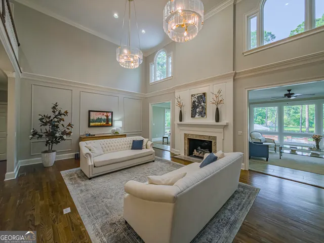 a living room with furniture