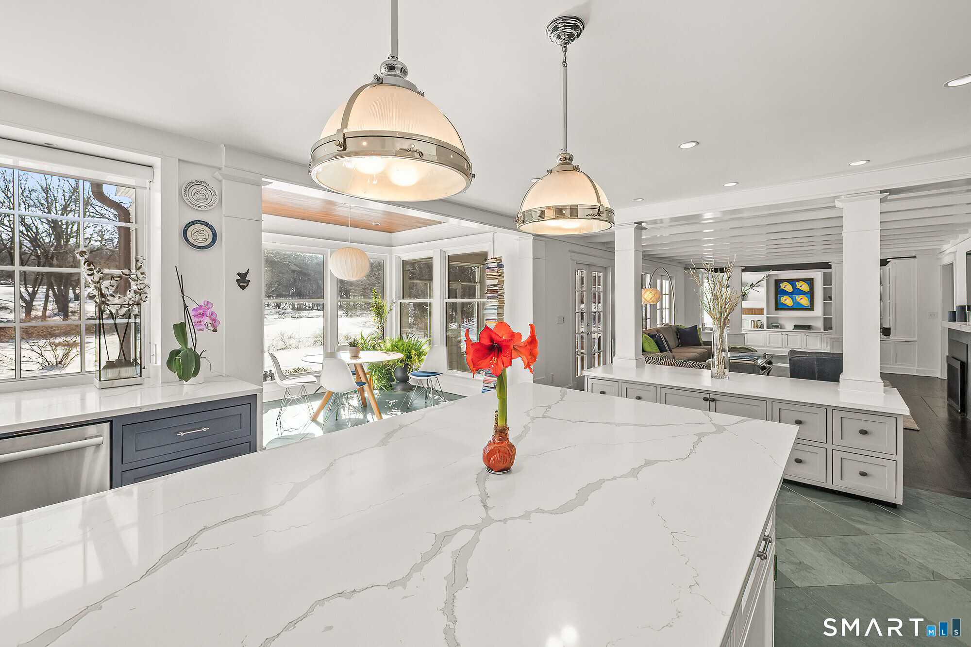 77 Golf Lane Ridgefield, CT 06877 - Photo 14 of 41 Kitchen island opening to the living room