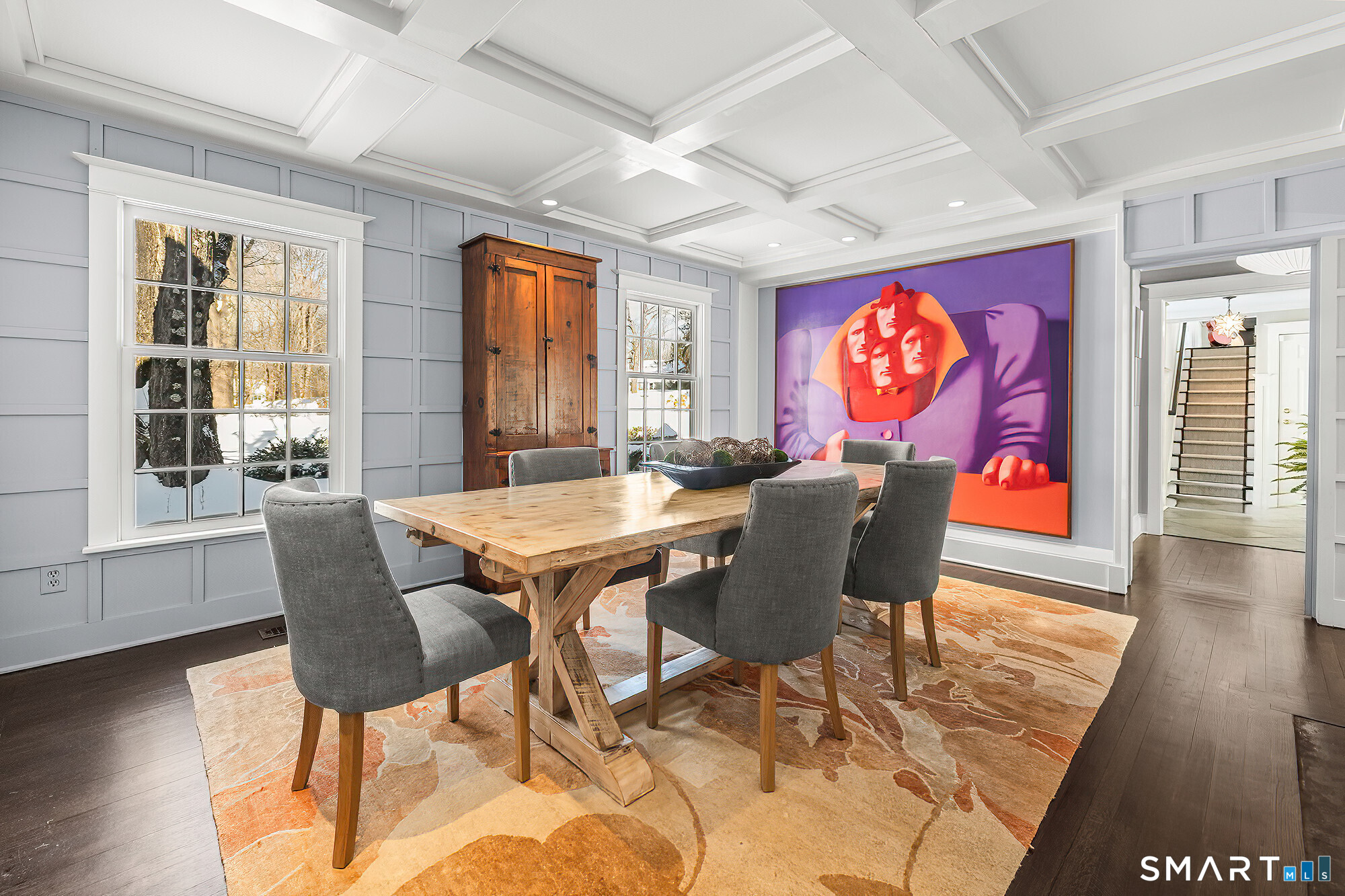 77 Golf Lane Ridgefield, CT 06877 - Photo 15 of 41 Dining room with wood burning stove and custom millwork.