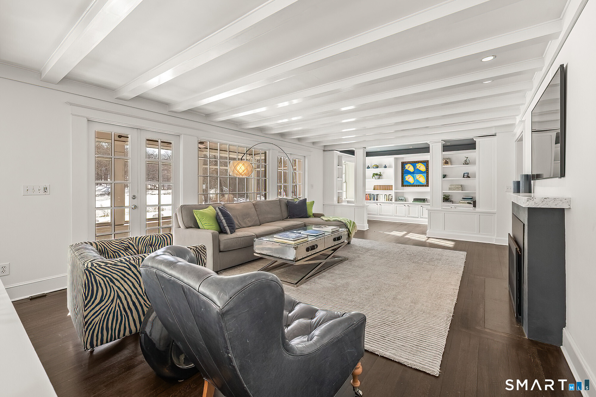 77 Golf Lane Ridgefield, CT 06877 - Photo 19 of 41 With newly installed gas fireplace and view of study.