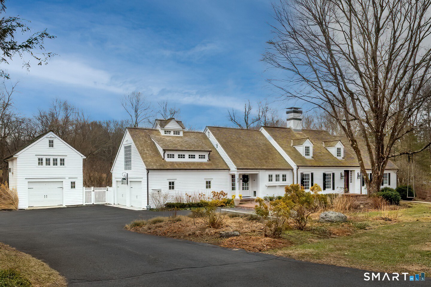 77 Golf Lane Ridgefield, CT 06877 - Photo 37 of 41 77 Golf Lane with view of additional detached garage and flex space above.