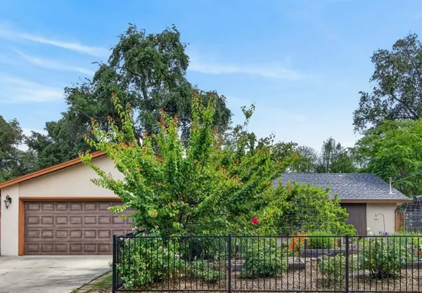 a view of a house with a yard and plants