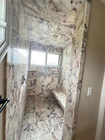 a bathroom with a shower
