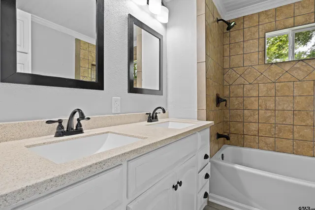 a bathroom with a sink and a bathtub