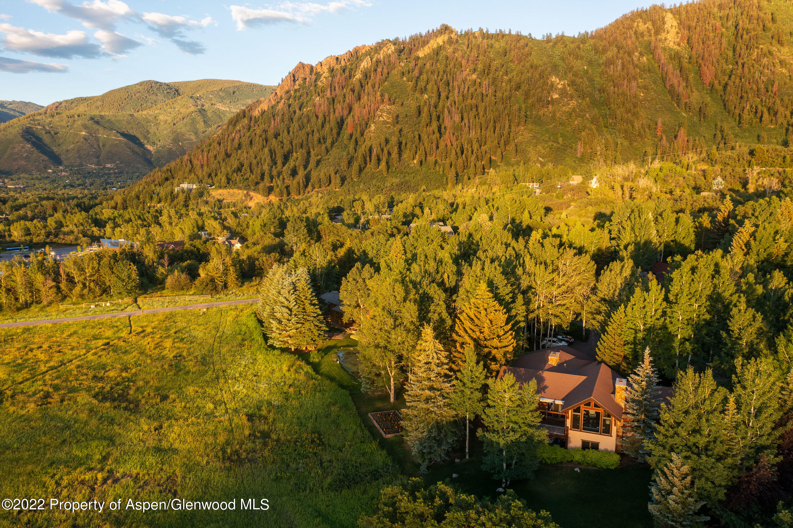 61 Primrose Path Aspen, CO 81611 - Photo 20 of 48 a view of an aerial view of residential houses with swimming pool and mountain view
