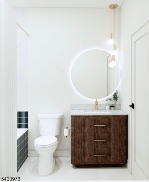 43 Orchard Road Florham Park, NJ 07932 - Photo 21 of 36 a bathroom with a sink a toilet and a mirror