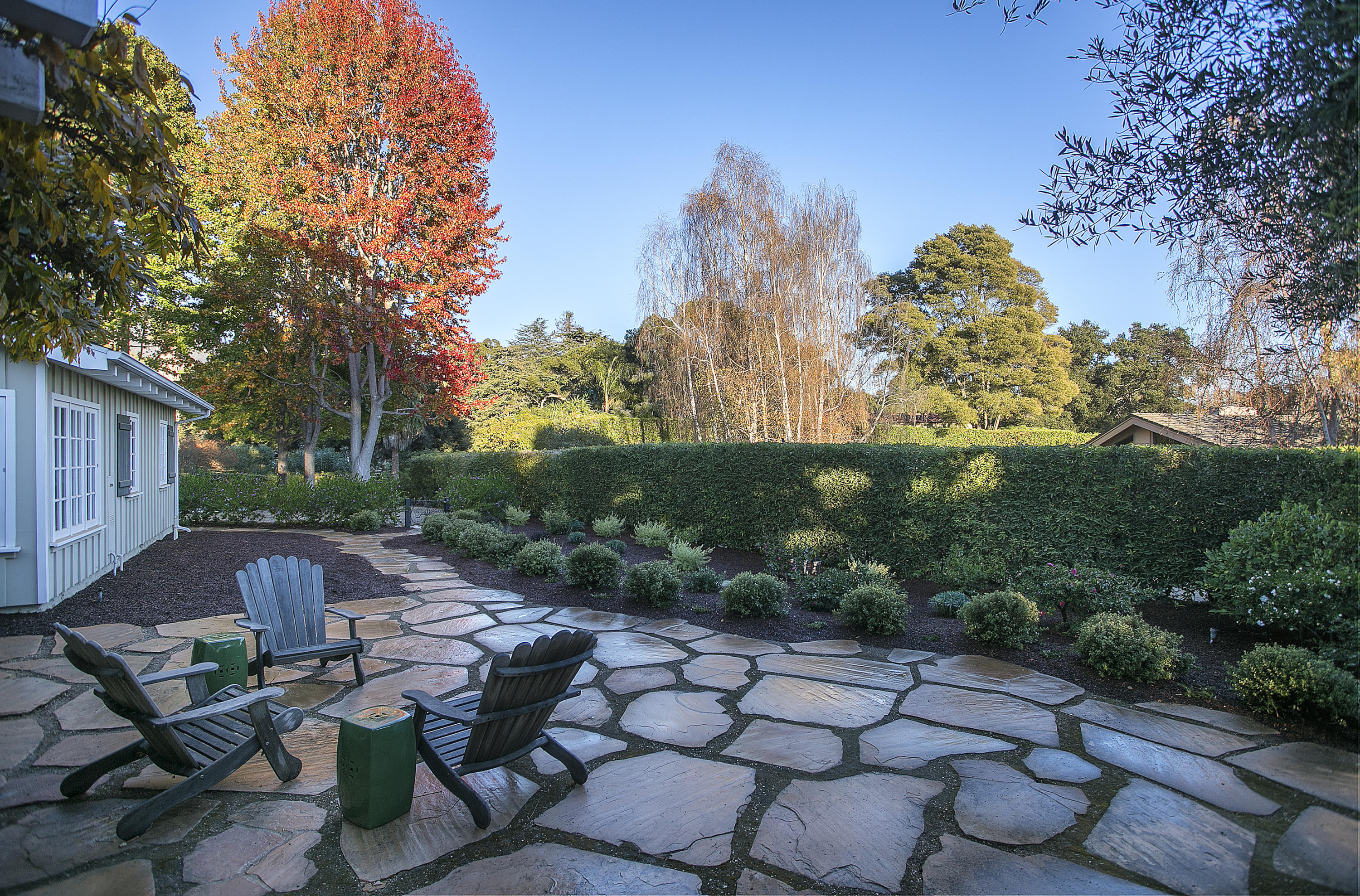 145 La Vereda Road Montecito, CA 93108 - Photo 13 of 17 a view of a patio in backyard