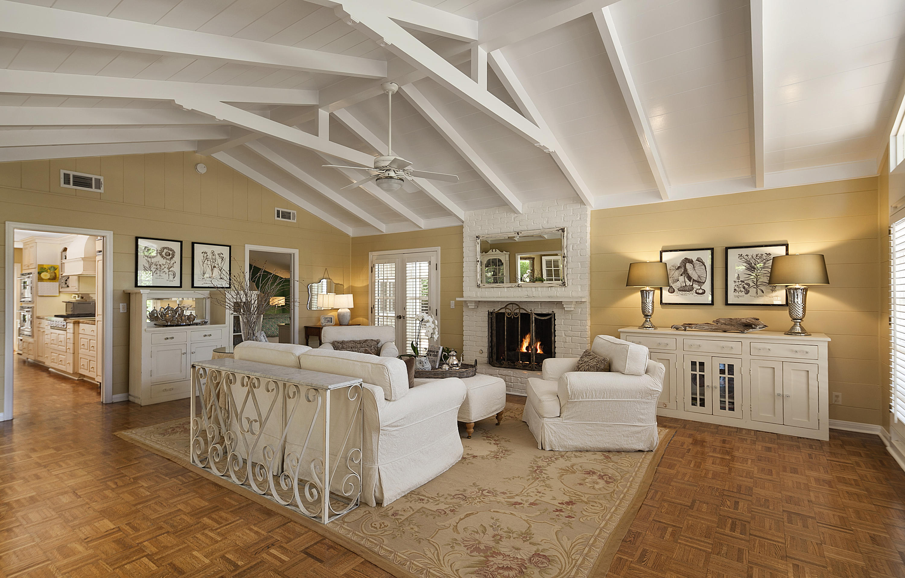 145 La Vereda Road Montecito, CA 93108 - Photo 5 of 17 a living room with furniture and a fireplace