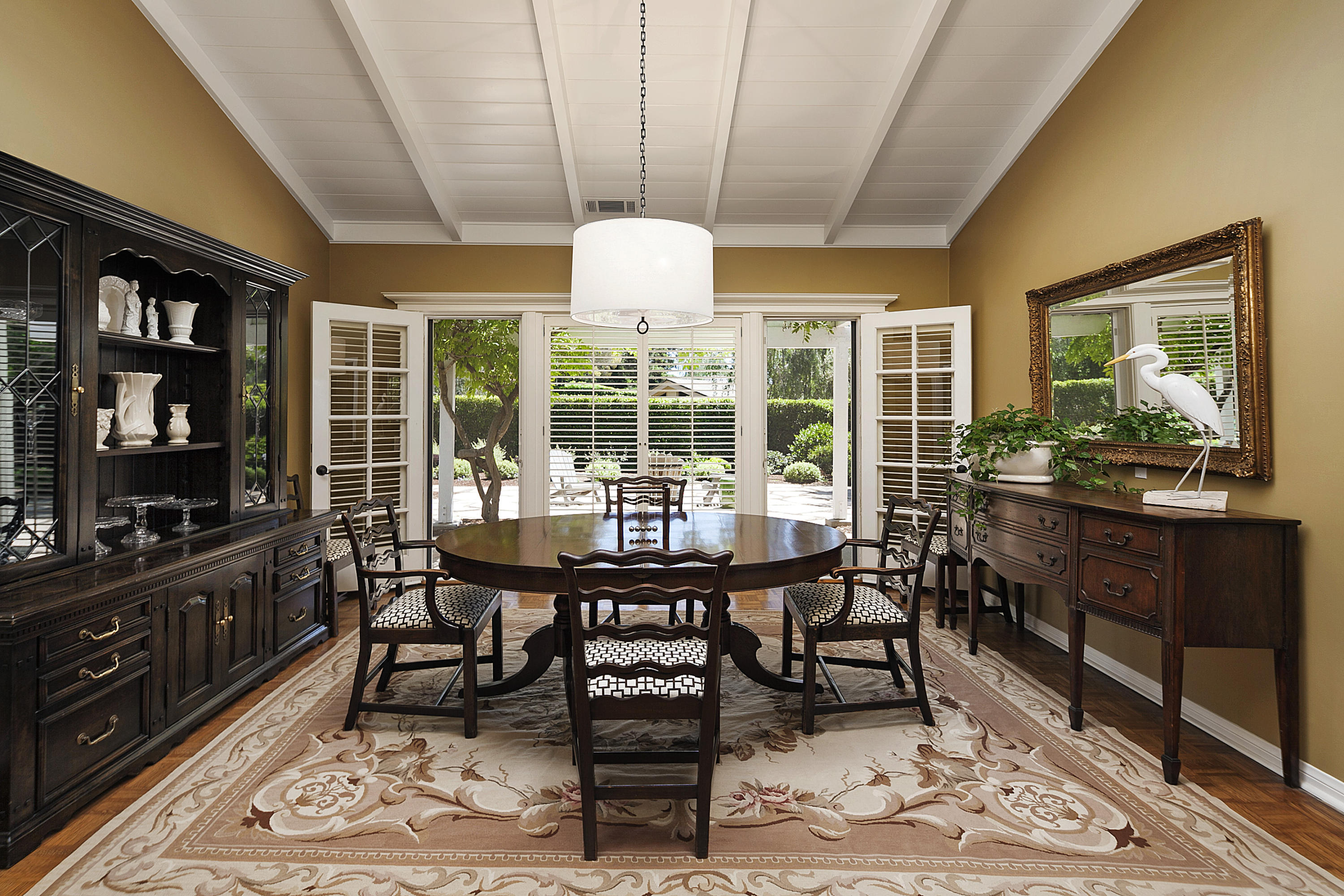 145 La Vereda Road Montecito, CA 93108 - Photo 6 of 17 a view of a dining room with furniture window and outside view