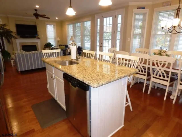 a kitchen with lots of counter top space