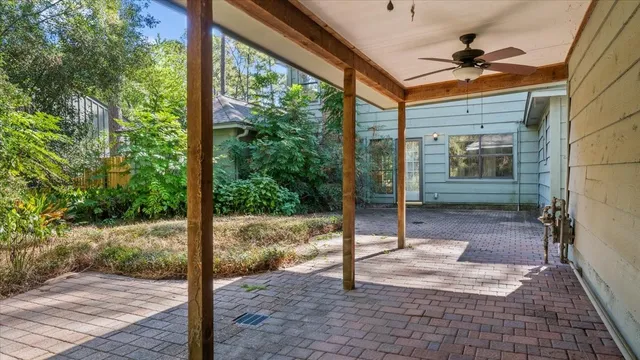 a view of a house with a small porch