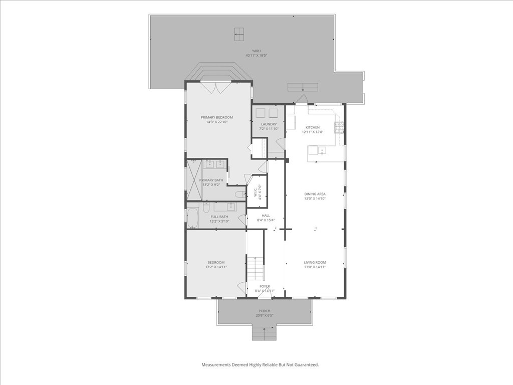1201 Garden Street, Unit A Austin, TX 78702 - Photo 28 of 30 A comprehensive floor plan illustrating the well-arranged interior layout and backyard space.