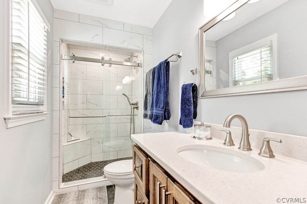 11431 Driscoll Road Chester, VA 23831 - Photo 32 of 41 a bathroom with a sink a toilet a mirror and shower
