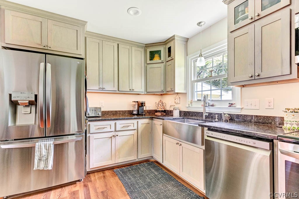 11431 Driscoll Road Chester, VA 23831 - Photo 10 of 41 a kitchen with stainless steel appliances granite countertop a refrigerator sink and cabinets