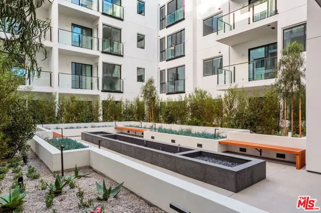 a view of a building and outdoor space