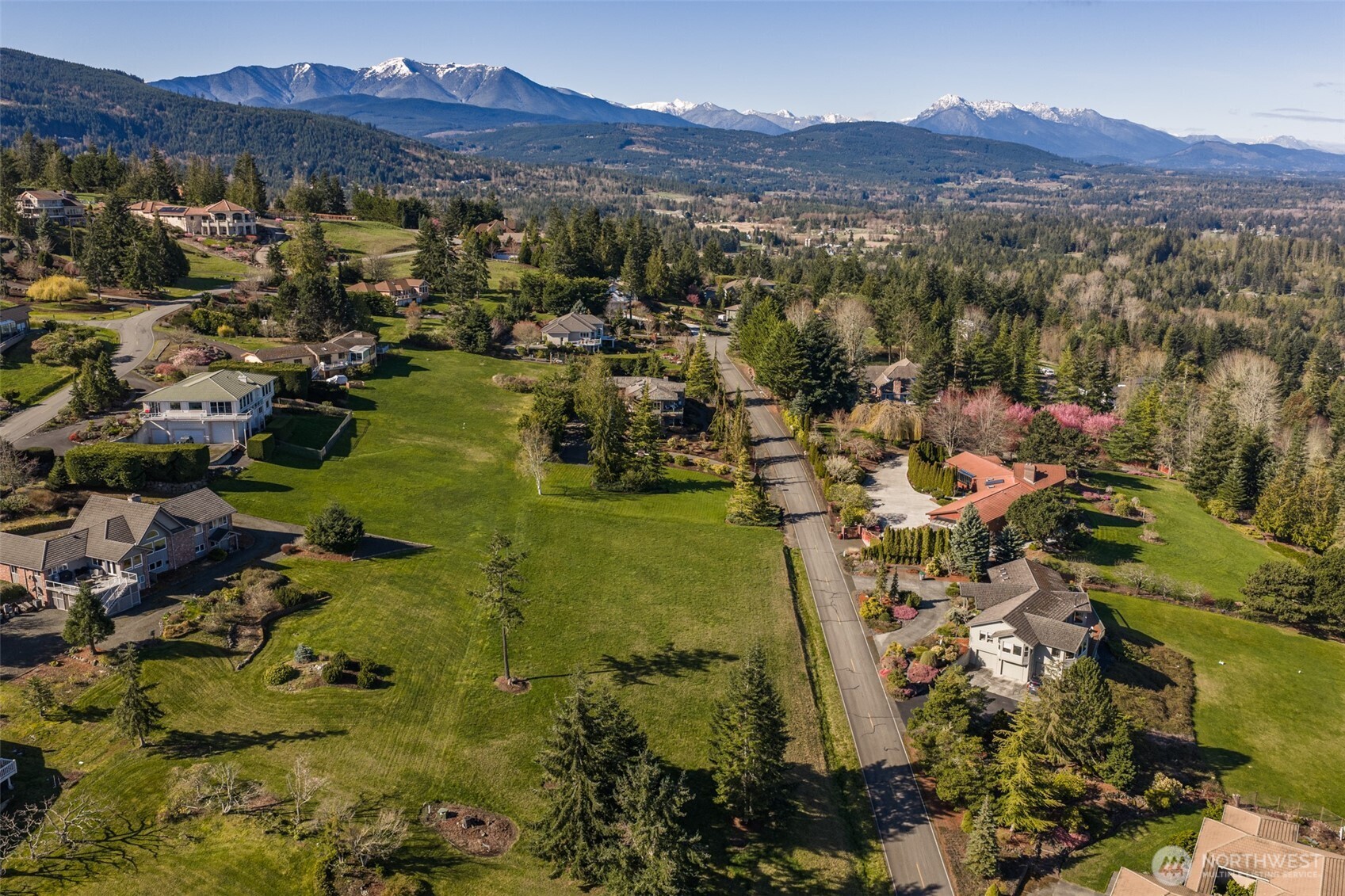 9999 Fawn Lane Sequim, WA 98382 - Photo 11 of 28 an aerial view of residential house with outdoor space and mountain view