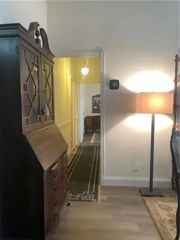 a view of a hallway with entryway